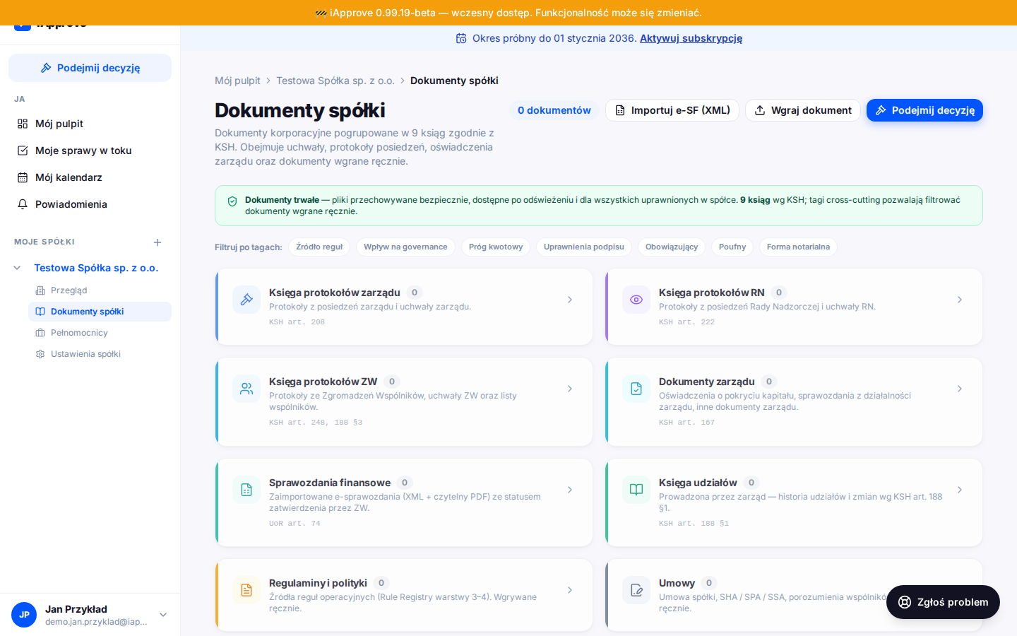 Dokumenty spółki